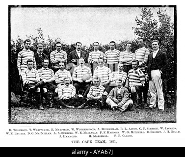 L'équipe britannique, Afrique du Sud, 1891, la première visite officielle à l'étranger de la RFU, anglais et écossais, et commandé par le Scot Bill MacLagan Banque D'Images