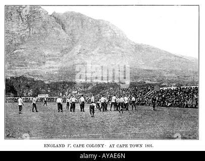 L'équipe britannique v Colonie du Cap 1891 le premier match de la Bill MacLagan invaincu d' anglais et écossais de l'Afrique du Sud Banque D'Images