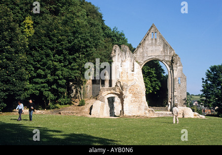 Ruines du Prieuré de la Trinite St Close Up Beaumont le Roger Banque D'Images