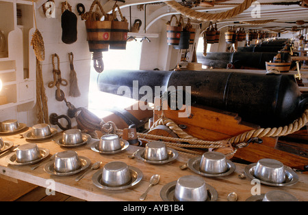 Le HMS Warrior Gun Deck Museum Portsmouth Banque D'Images