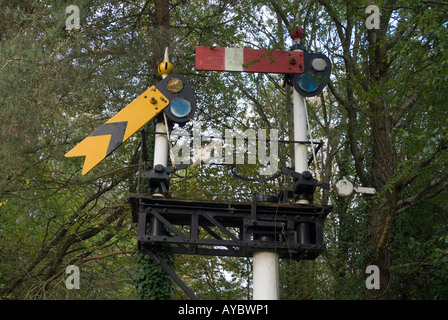 Pays de Galles Tintern UK Vieux signaux de la gare maintenant un musée et friterie Banque D'Images