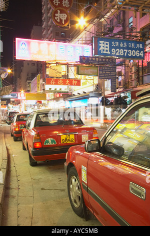 Les Taxis en attente, Kowloon Banque D'Images