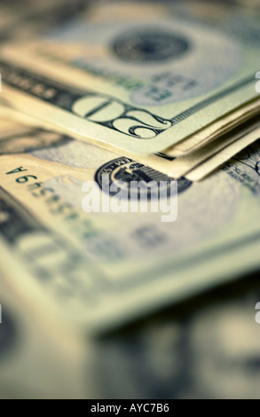 Pile de nouveau nous 20 dollar bills Banque D'Images