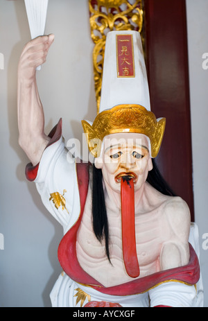 Singapour Temple Thian Hock Keng Temple Hokkien Huay Kuan de bonheur céleste CHINATOWN figure sculpture longue langue Banque D'Images