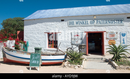 L'extérieur du magasin du village à Paternoster sur la côte atlantique de Western Cape, Afrique du Sud Banque D'Images