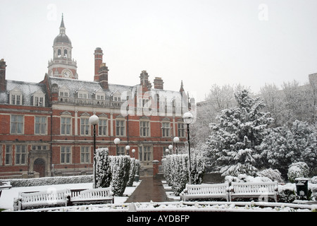 La neige couvrant Queens Gardens, Croydon, Surrey, UK Banque D'Images