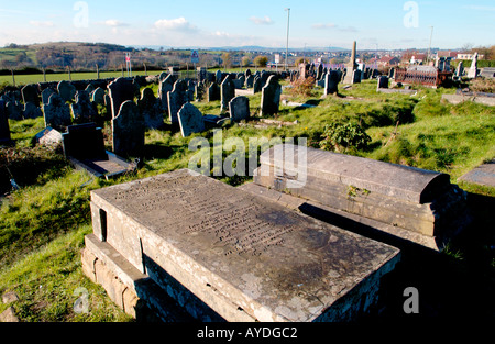 Welsh Hengoed Ystrad Mynach Chapelle Baptiste South Wales UK GB 1710 reconstruite 1829 le cimetière Banque D'Images