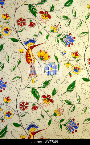 Entre 40 créations textiles guache sur papier original peint à la main Banque D'Images