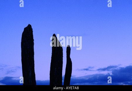 3 de l'article de l'Ballymeanoch mégalithes de pierre site, Kilmartin, vallée de l'Argyll, en Écosse. Paysage rituel préhistorique. Banque D'Images