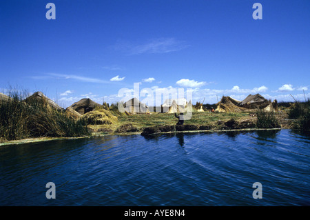 Pérou Puno, Lac Titicaca légende locale Règlement Uruguay Lakeside Banque D'Images