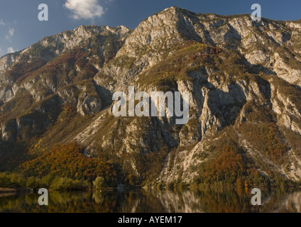 Lac de Bohinj en automne dans le parc national du Triglav Alpes Juliennes, en Slovénie Banque D'Images