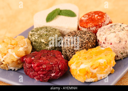 Un assortiment de fromage de chèvre Français Banque D'Images