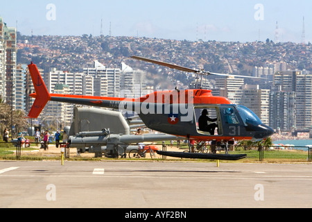 Hélicoptère naval de l'Armada de Chile à Vina del Mar Chili Banque D'Images