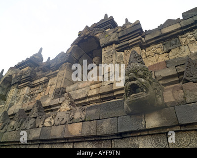 Bouddha, Borobudur, Java, Indonésie Banque D'Images