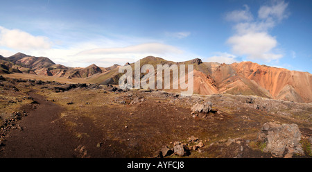 Vue panoramique de l'intérieur, de l'Islande Landmannalaugar Banque D'Images