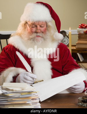 Liste d'écriture du Père Noël Banque D'Images