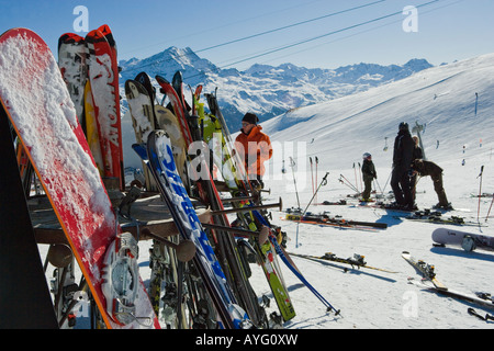 St Moritz Suisse snowboard ski neige skieurs Banque D'Images