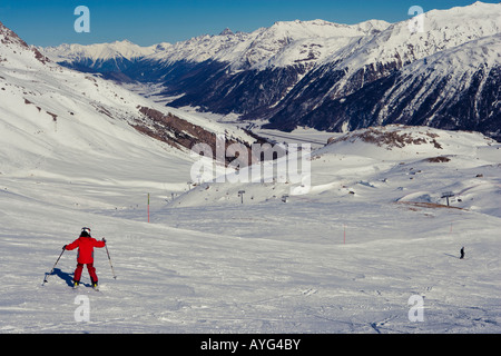 St Moritz Suisse snowboard ski neige skieurs Banque D'Images