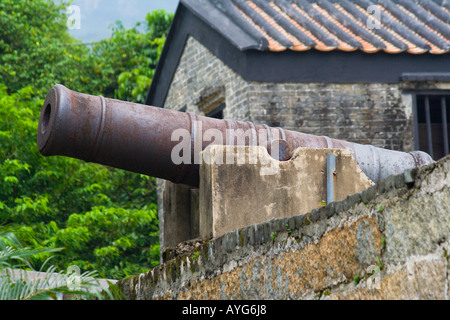 Cannon à Tung Chung Fort, Hong Kong, Chine Banque D'Images