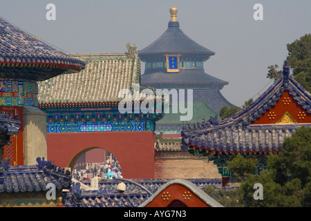 Salle de Prière pour les bonnes récoltes Temple du Ciel au-delà de Temple du Ciel Park Beijing Chine Banque D'Images