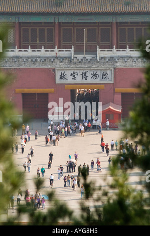 Vue aérienne de la Cité Interdite vue depuis une colline dans le parc Jingshan Beijing Chine Banque D'Images