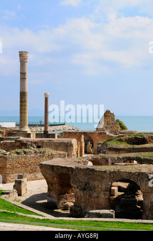 Les Thermes d'Antonin à Carthage, près de Tunis, Tunisie, Afrique du Nord Banque D'Images