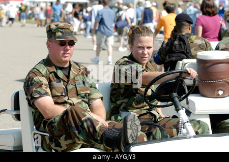 Soldat à l'Air Show à Selfridge Air Force Base Mt Mount Clemens Michigan MI Banque D'Images