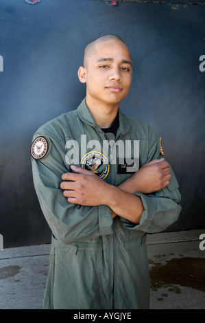 Portrait d'un soldat de l'Armée de l'air à l'Air Show à Selfridge Air Force Base Mt Mount Clemens Michigan MI Banque D'Images