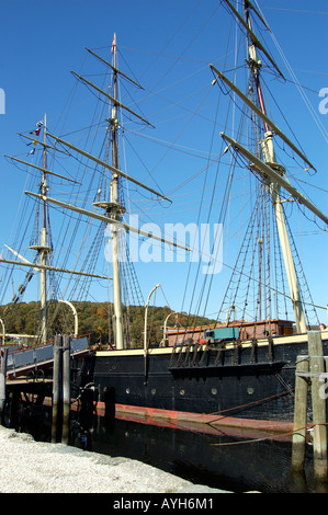 Le navire de formation le Joseph Conrad à Mystic Seaport au Connecticut Banque D'Images