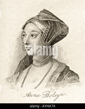 Anne Boleyn a également orthographié Bullen, 1507 - 1536. Grand lit anglais. Deuxième femme de Henry VIII Banque D'Images