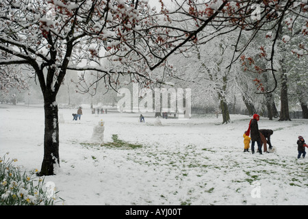 La neige a couvert Park Hill, Croydon, Surrey, UK Banque D'Images