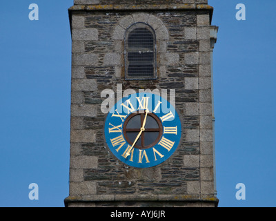 Sur l'horloge de l'église paroissiale de Falmouth Banque D'Images