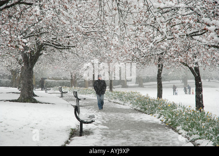 La neige a couvert Park Hill, Croydon, Surrey, UK Banque D'Images