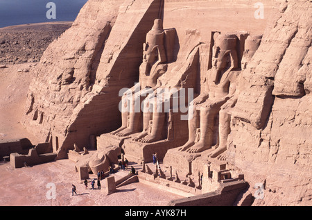 Monument nubien, au patrimoine mondial de l'UNESCO à Abou Simbel Egypte Banque D'Images