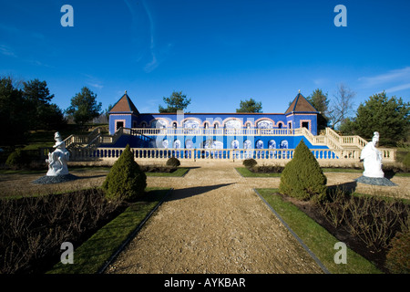 Azulejos carreaux émaillés traditionnels du Portugal de même parc de loisirs bleu de Delft Pays-Bas Mondo Verde Banque D'Images