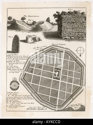 1777 Plan de Silchester Banque D'Images