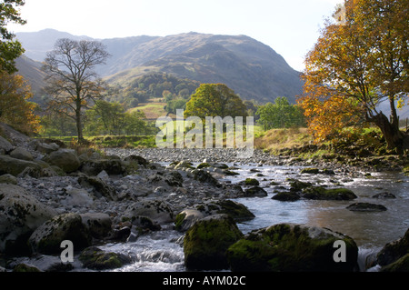 La Derwent dans la vallée de Borrowdale Cumbria Banque D'Images