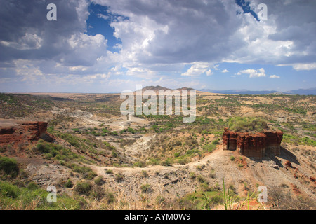 La gorge d'Olduvai en Tanzanie, également connu comme le berceau de l'humanité, l'un des plus importants sites archéologiques du monde. Banque D'Images