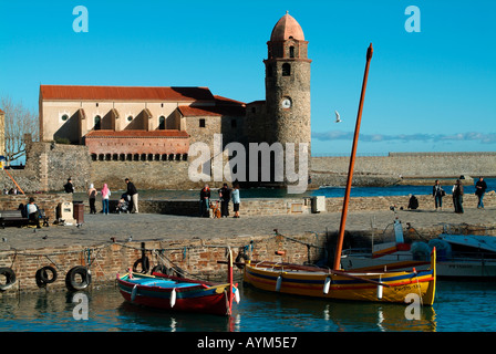 Eglise Notre Dame des Anges Collioure France Banque D'Images