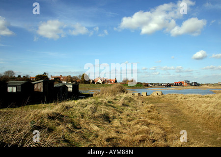 La plage pittoresque de la rivière ET À WALBERSWICK BLYTH SUR LA CÔTE DU SUFFOLK. L'Angleterre. Banque D'Images