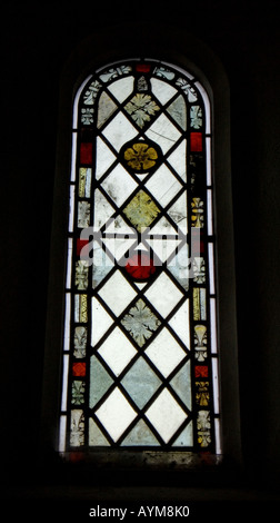 Vitrail médiéval, église de Suffolk, Angleterre Royaume-uni Banque D'Images