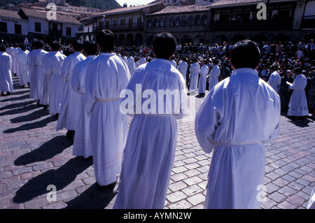 Célébrations traditionnelles Corpus Christi Cuzco au Pérou. Voyage culturel. Banque D'Images