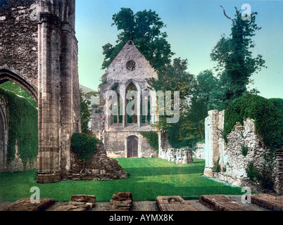 Abbaye Valle Crucis, Wales, UK 1890 à 1900 Art Banque D'Images