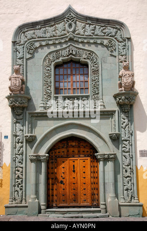 Porte de maison Casa Colon dans Vegueta, le vieux quartier de Las Palmas, Gran Canaria, Îles Canaries. Espagne Banque D'Images