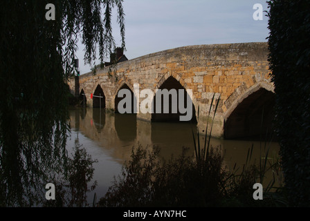 Newbridge et saule pleureur River Thames, Oxfordshire, England, UK. Banque D'Images