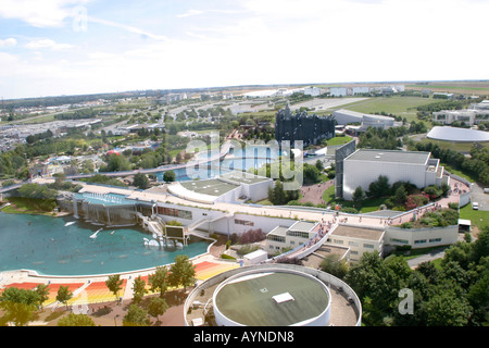 Vue à partir de la Gyrotour au Futuroscope près de Poitiers Banque D'Images