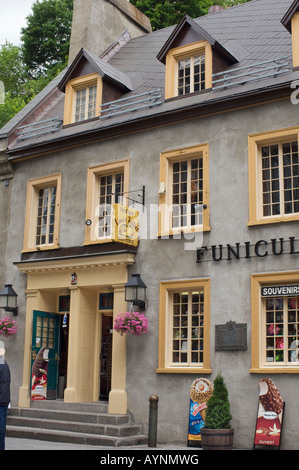 Maison historique de Louis Joliet dans le quartier Petit Champlain du vieux Québec. Photographie numérique Banque D'Images