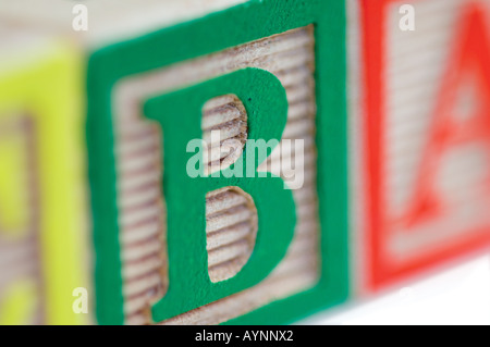 Gros plan sur la brique Bricks en bois de couleur Banque D'Images