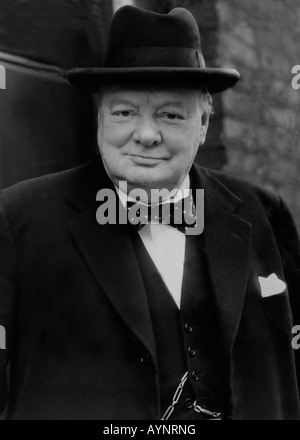 Sir Winston Churchill chef de guerre britannique de droit s 1940 Banque D'Images