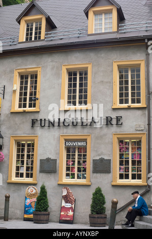 Maison historique de Louis Joliet dans le quartier Petit Champlain du vieux Québec. Photographie numérique Banque D'Images